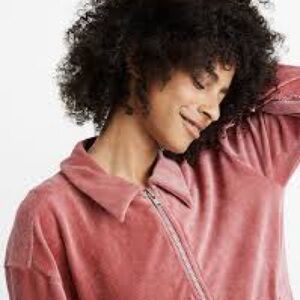 MADEWELL Texture &‎ Thread Velour Corduroy Bomber Jacket in pink XXS